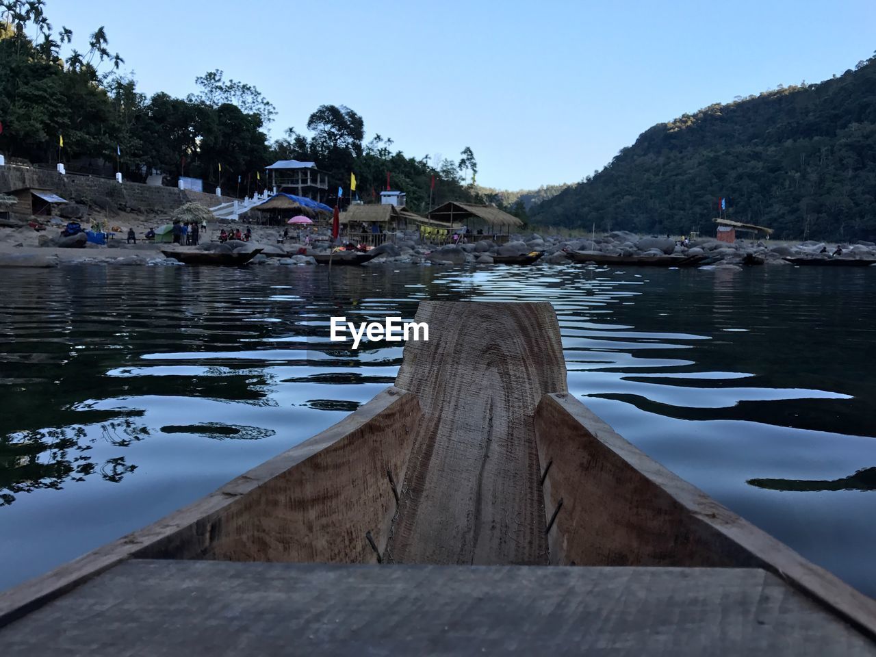 LAKE AGAINST CLEAR SKY