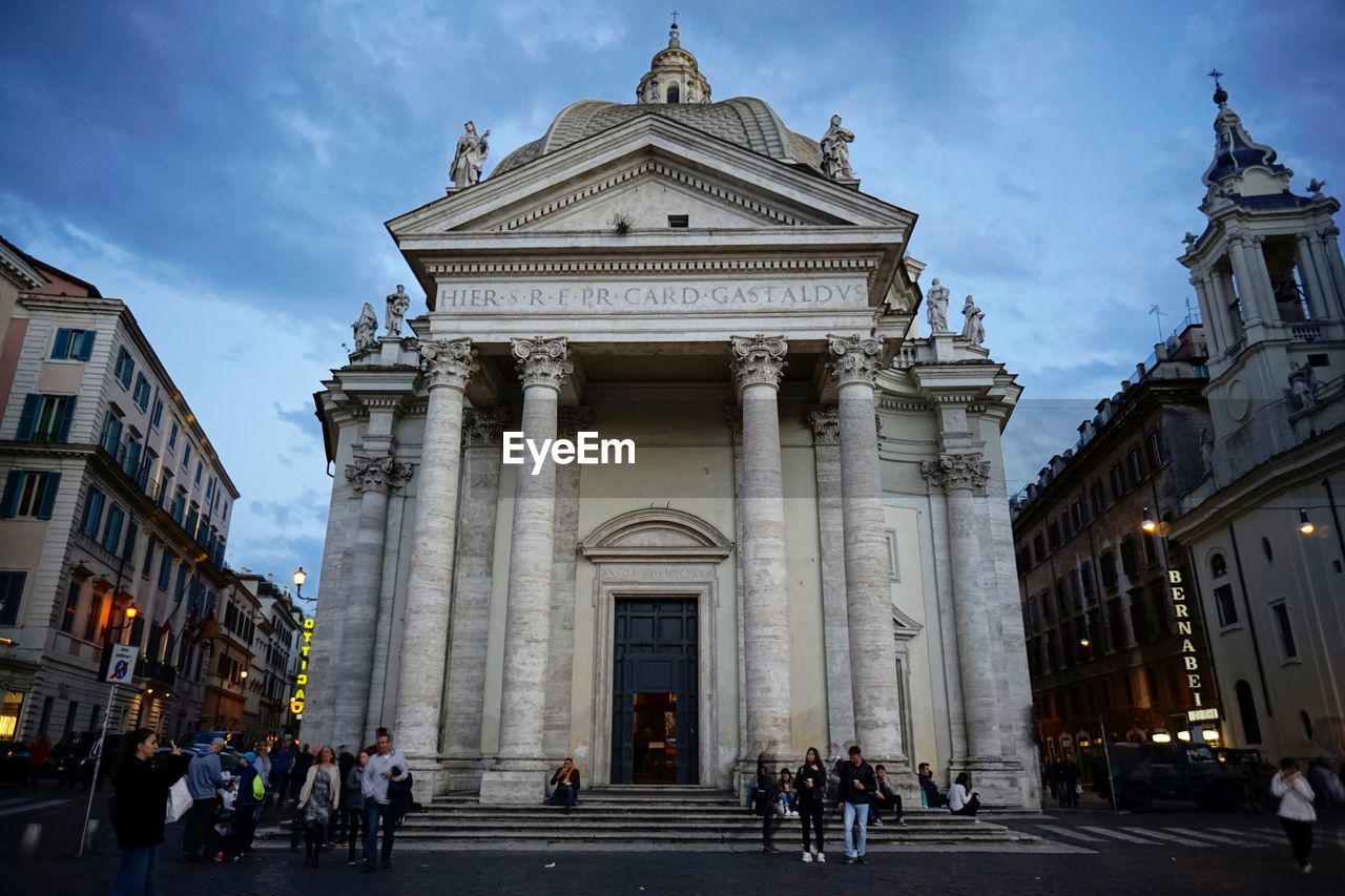 Group of people in front of building