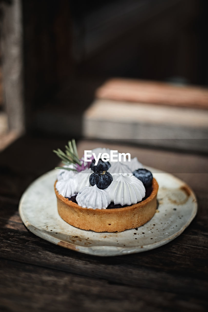 close-up of dessert on table