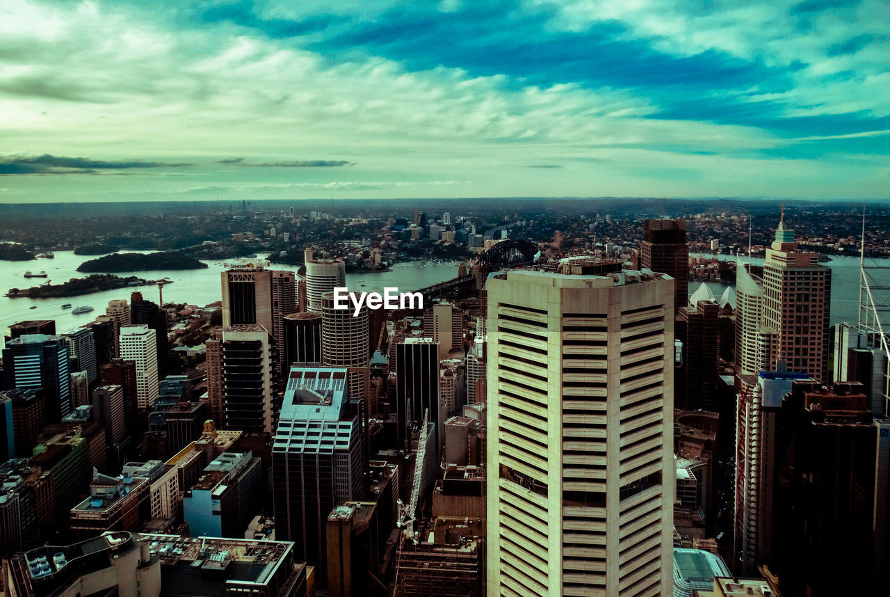 High angle view of cityscape