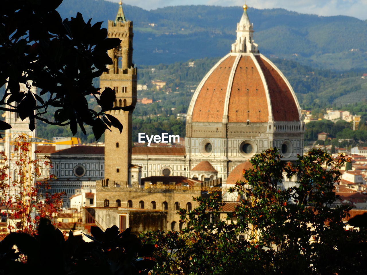 High angle view of duomo santa maria del fiore in town