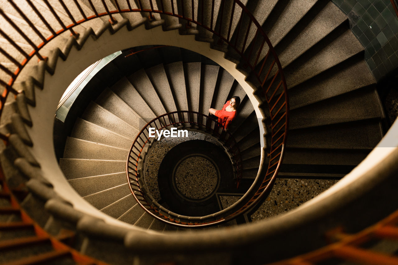 close-up of spiral staircase