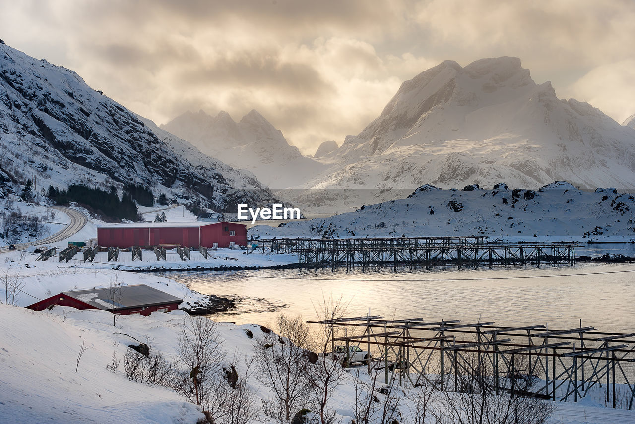 SCENIC VIEW OF SNOWCAPPED MOUNTAINS DURING WINTER