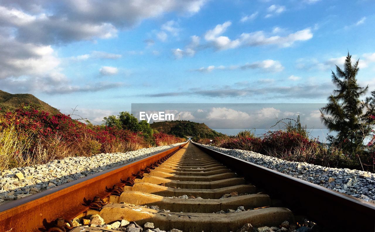 RAILROAD TRACKS AGAINST SKY