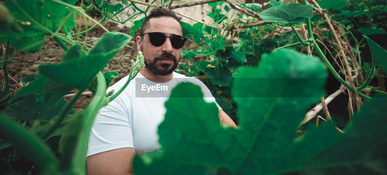 Young man wearing sunglasses outdoors