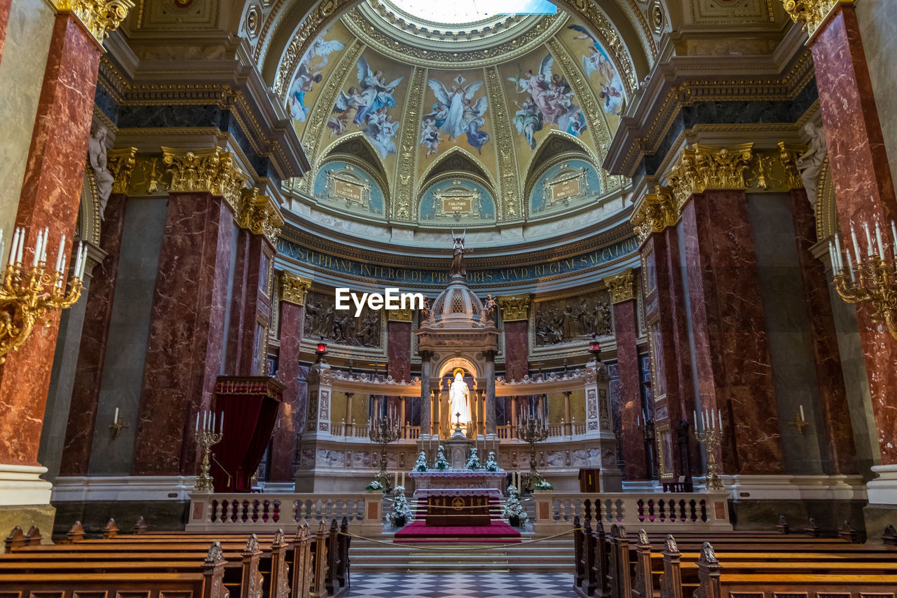 Low angle view of ceiling of church