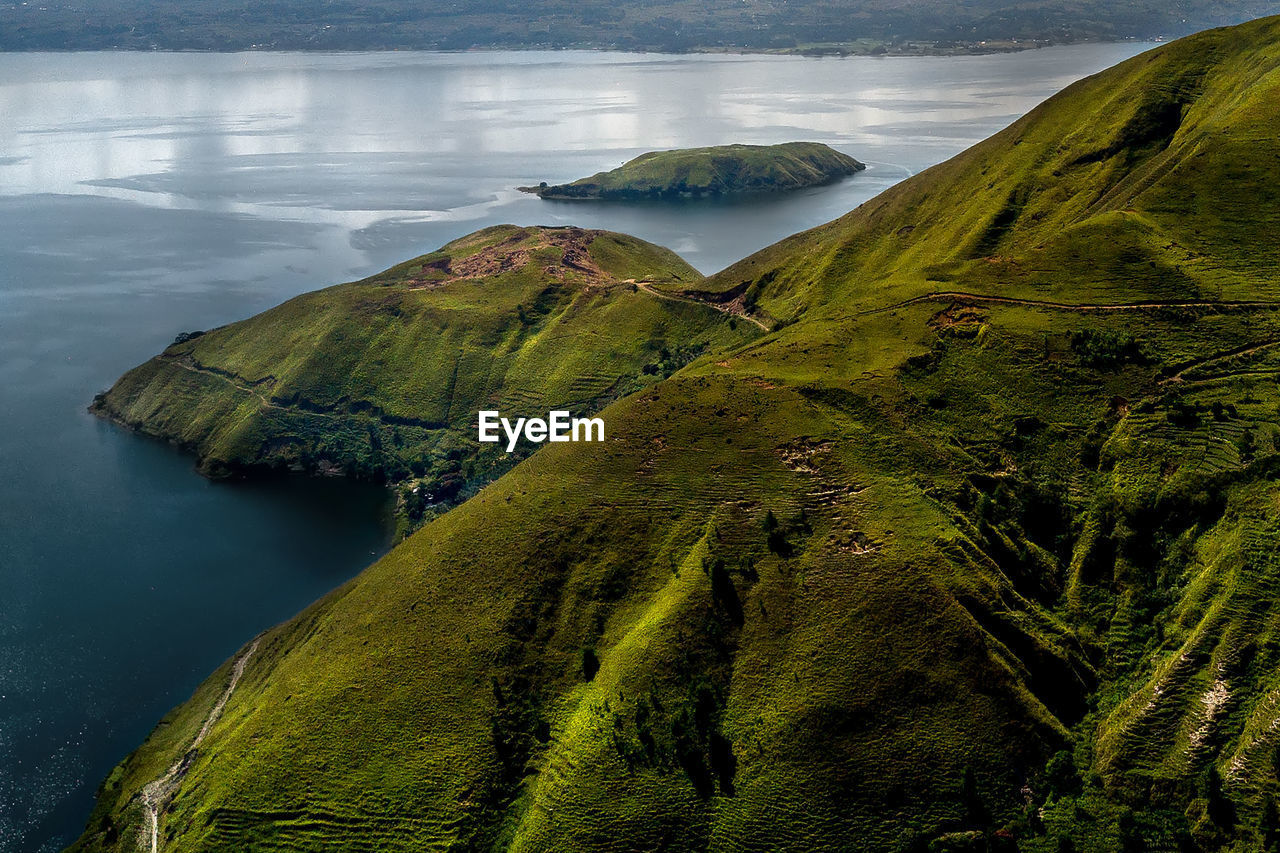 Scenic view of lake against mountains