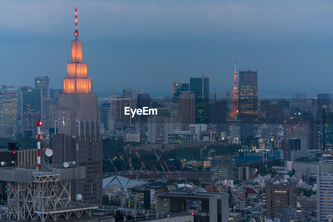 View of skyscrapers in city