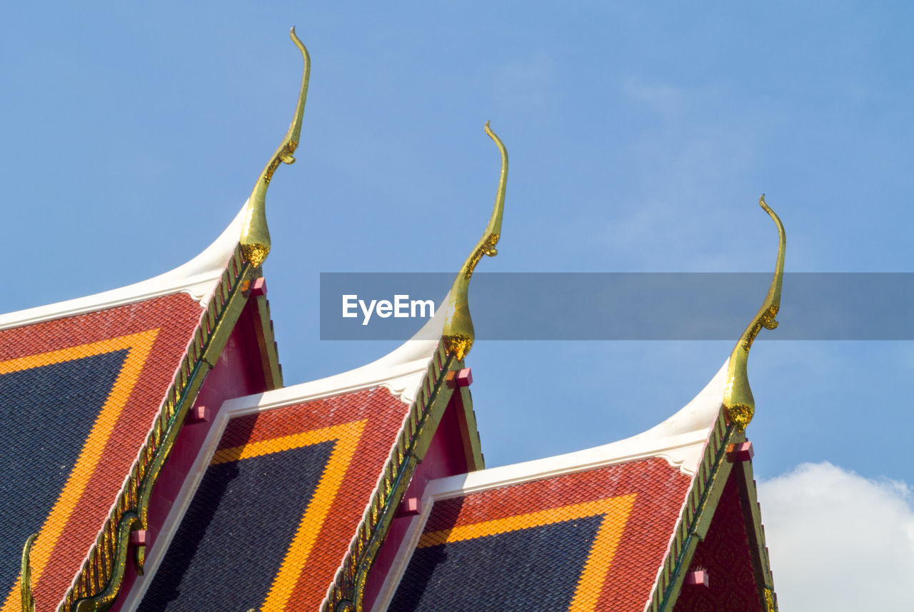 Low angle view of traditional building against sky