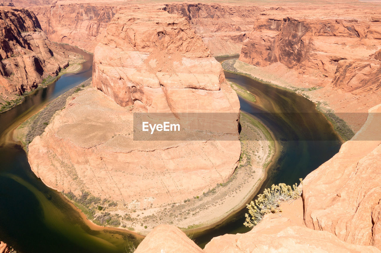 High angle view of horseshoe bend