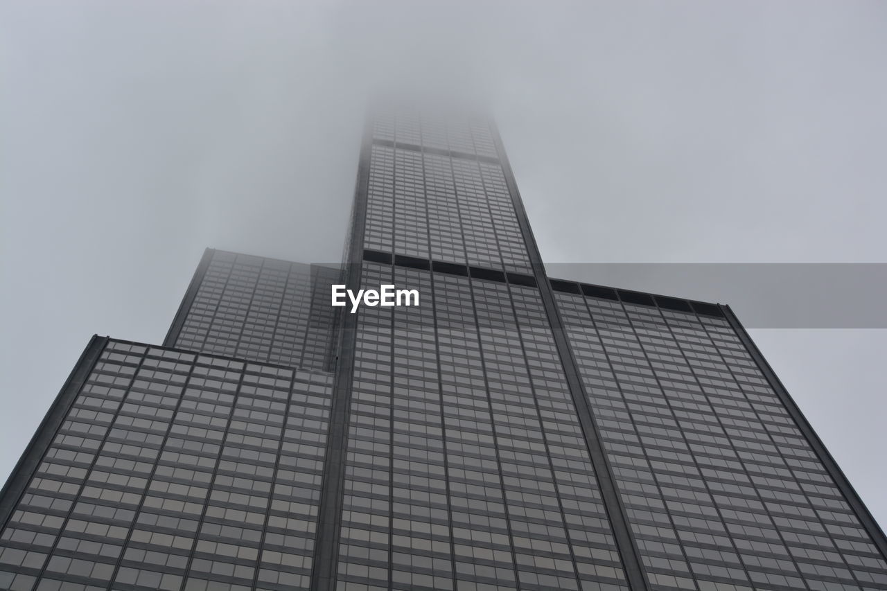 Low angle view of modern building against sky