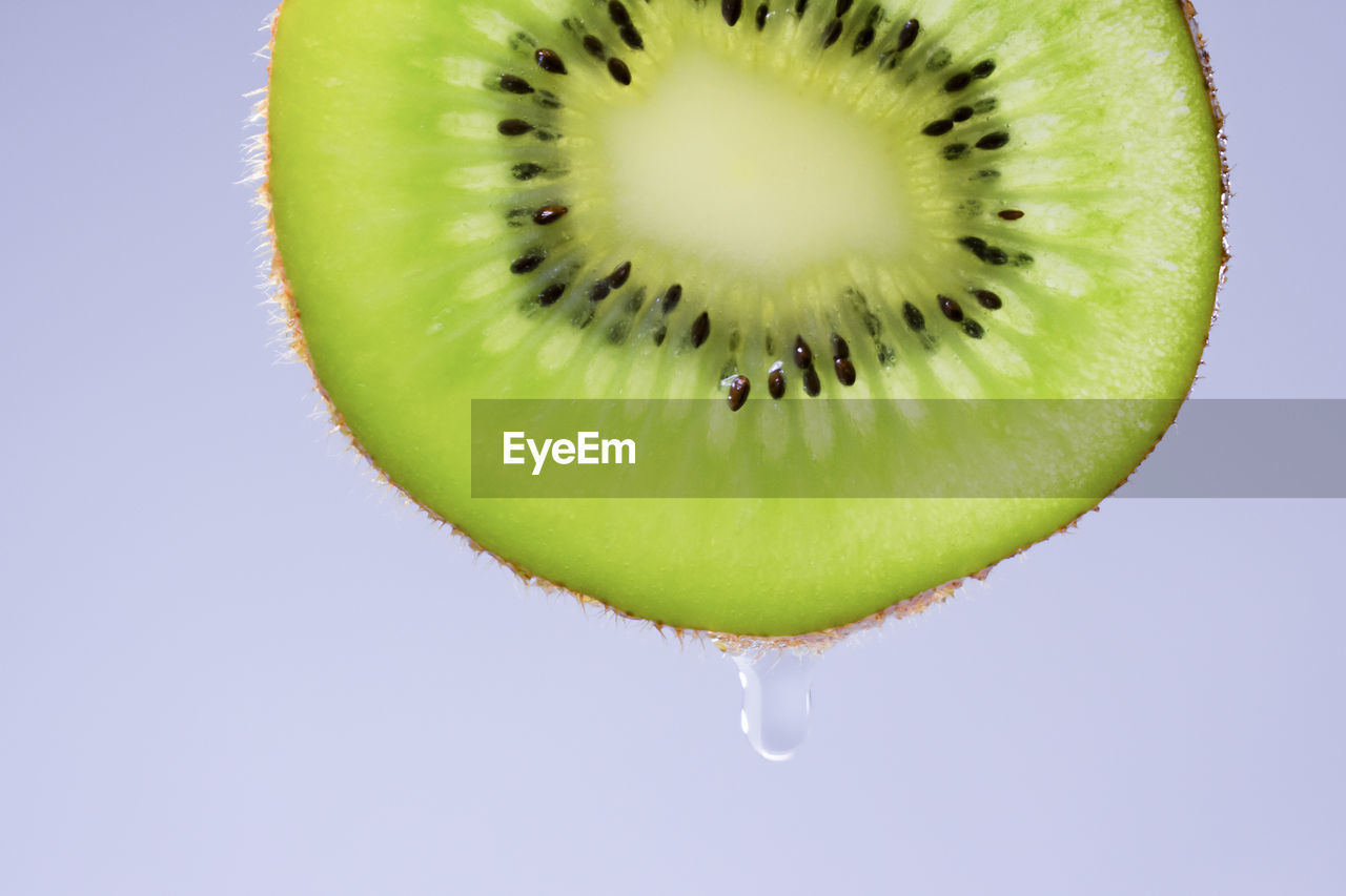 CLOSE-UP OF LEMON AGAINST WHITE BACKGROUND