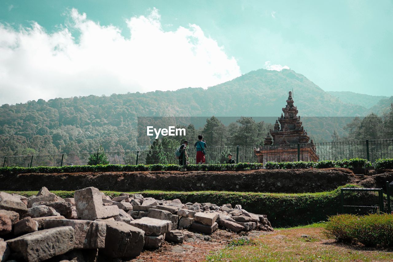 TEMPLE AGAINST BUILDING