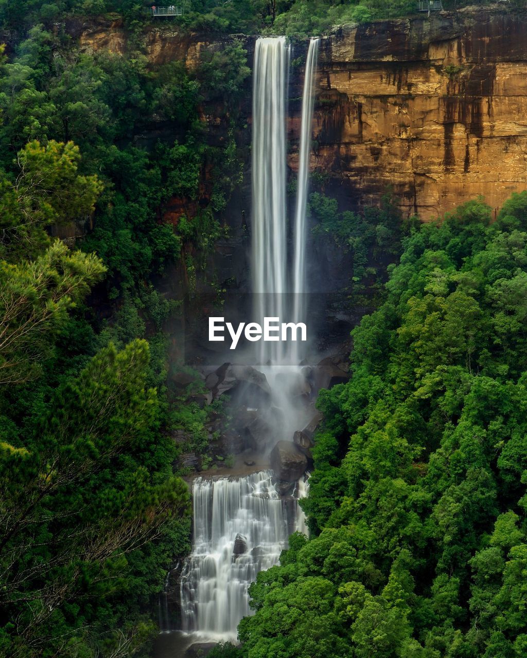 Scenic view of waterfall