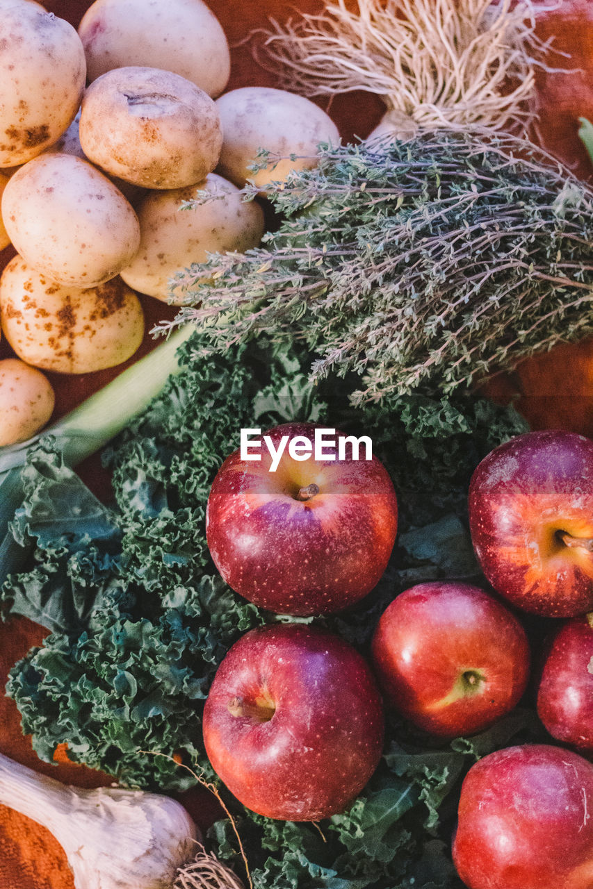 Close-up of fruits and vegetables on table