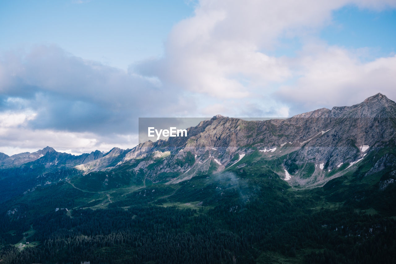 Scenic view of mountains against sky