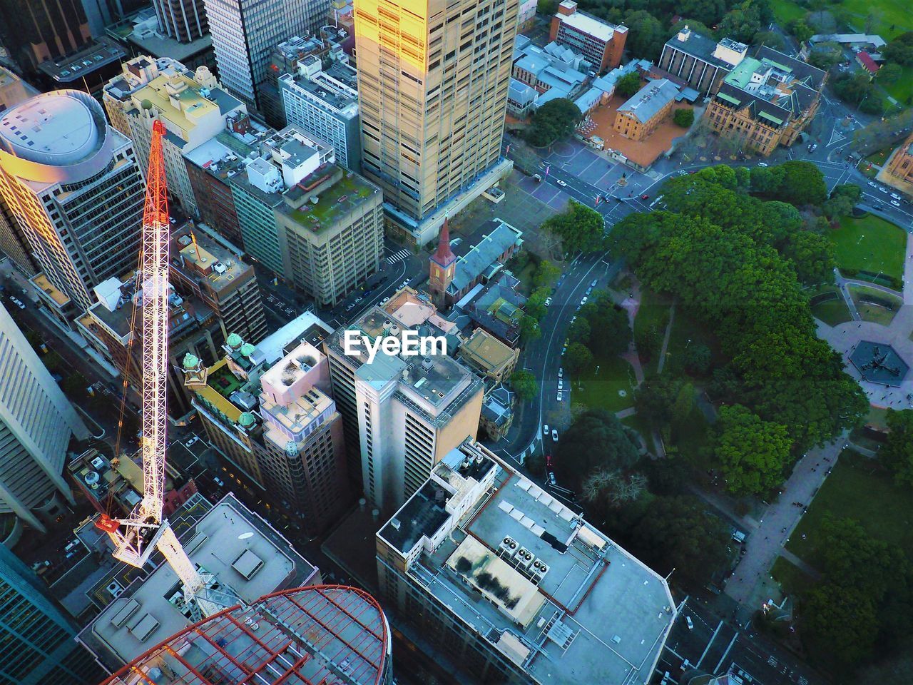 High angle view of cityscape