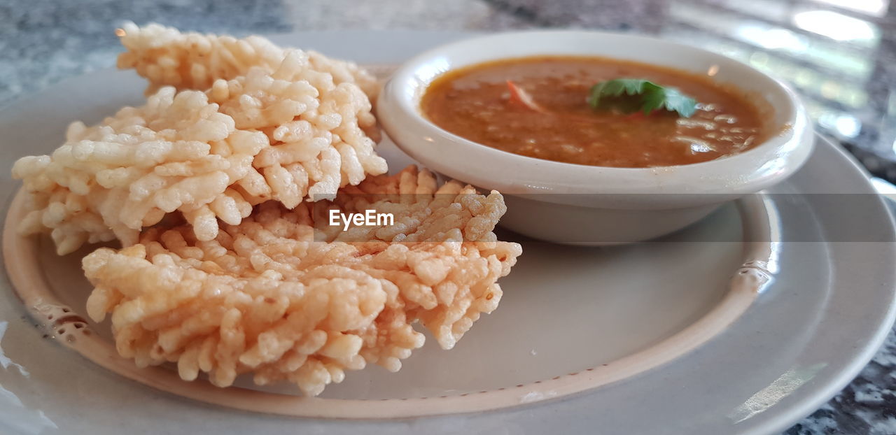 HIGH ANGLE VIEW OF MEAL SERVED ON TABLE