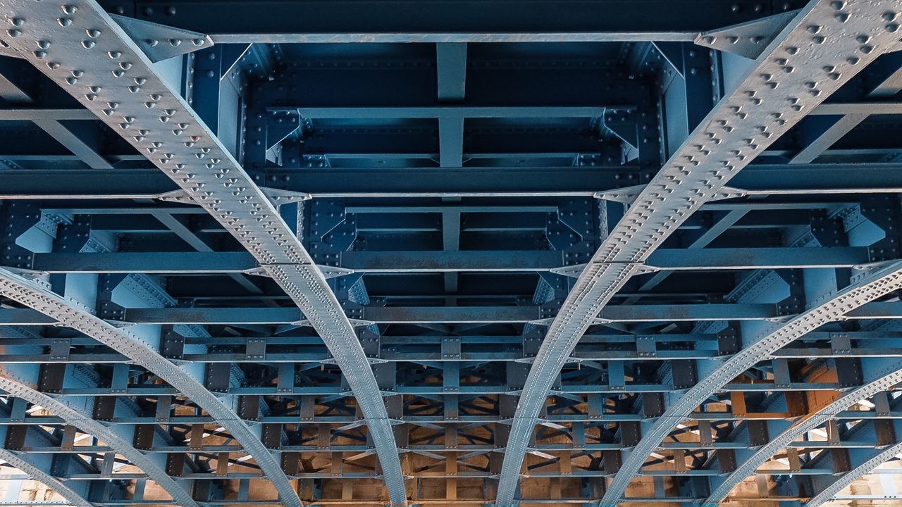 Detail shot of metal bridge