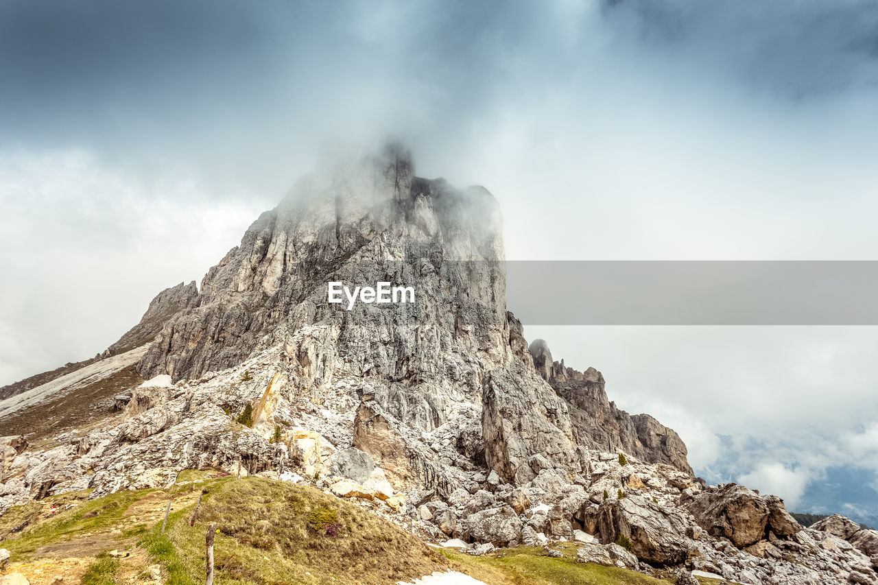 Low angle view of mountain against sky