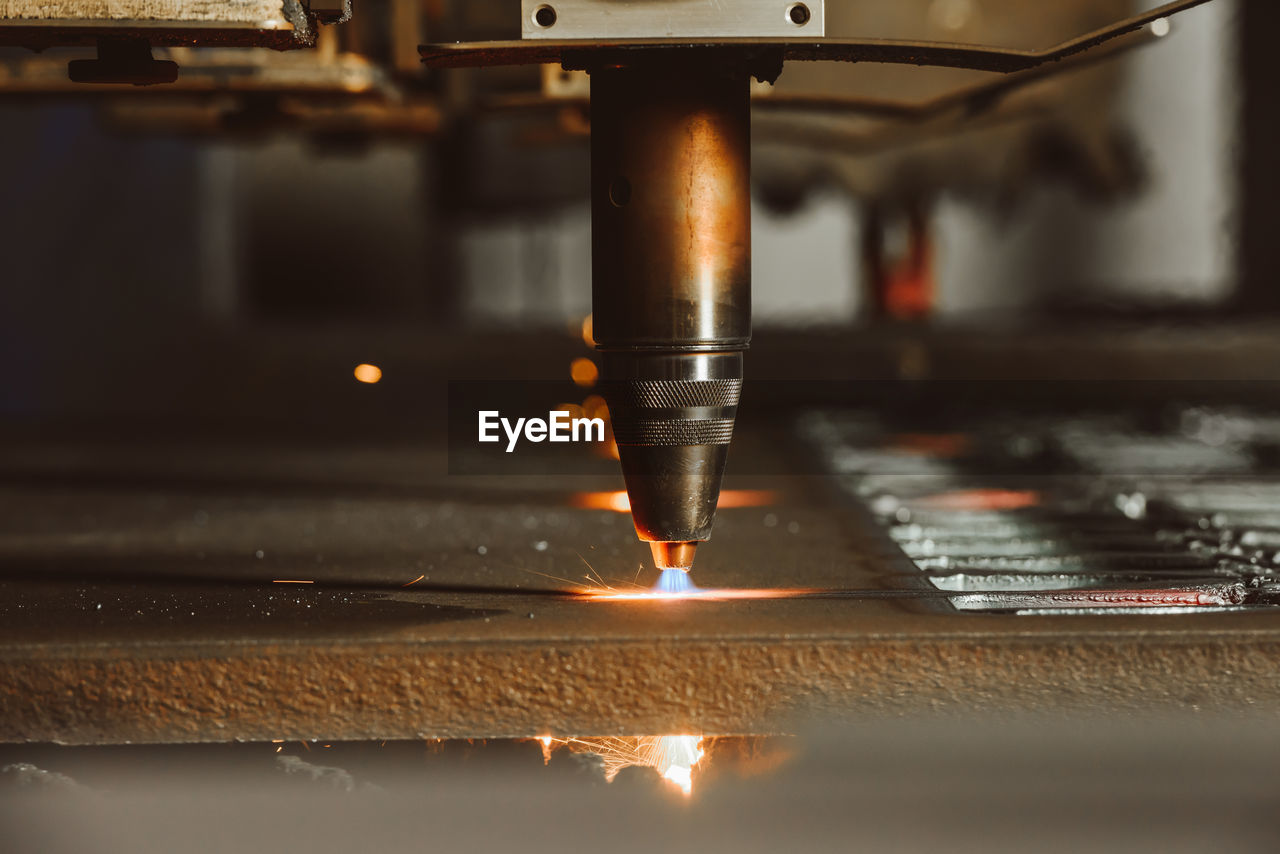 Close-up of manufacturing equipment at metal industry