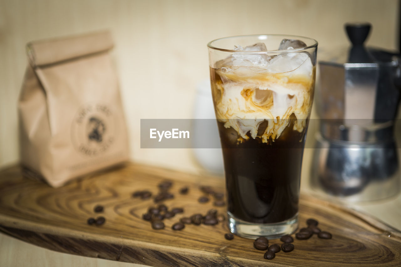 Close-up of coffee on table