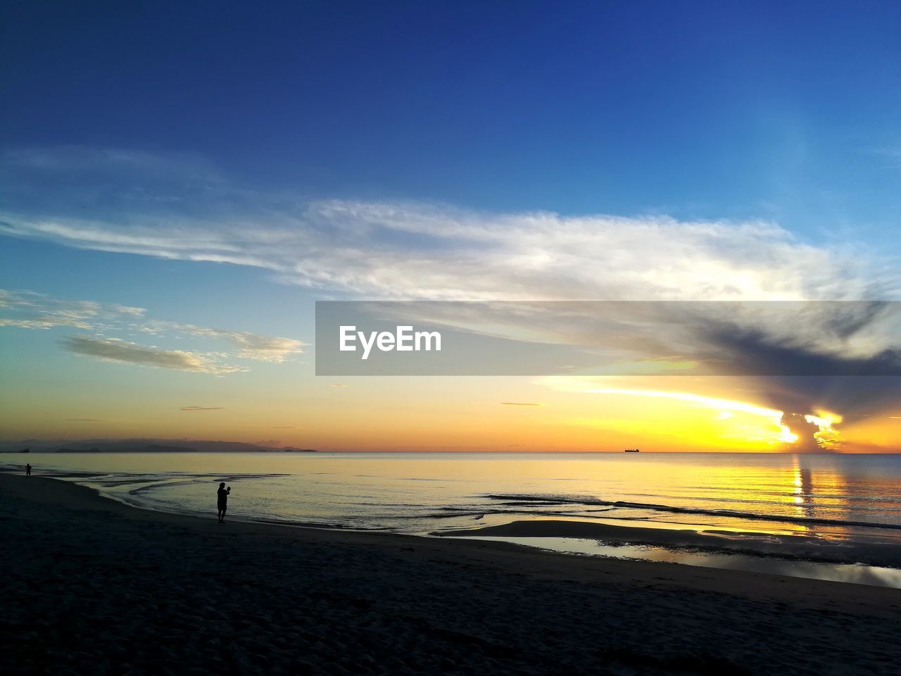 SCENIC VIEW OF BEACH DURING SUNSET