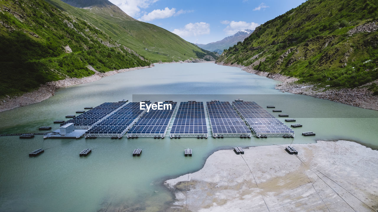 Photovoltaics power plant on a lake