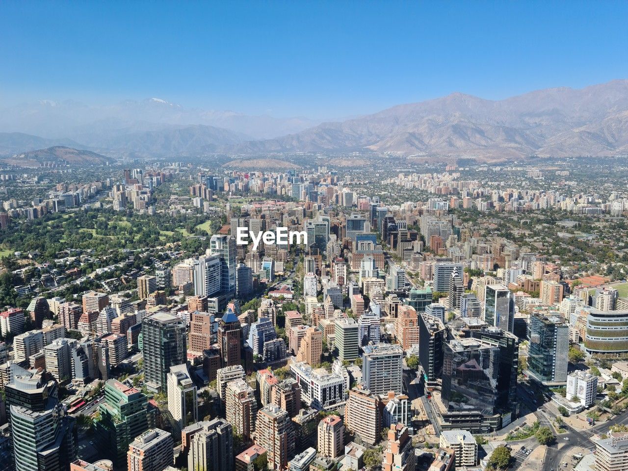 Aerial view of townscape against sky