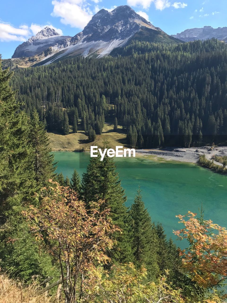 Scenic view of lake and trees against sky