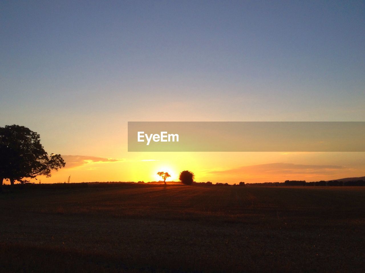 Tranquil landscape during sunset