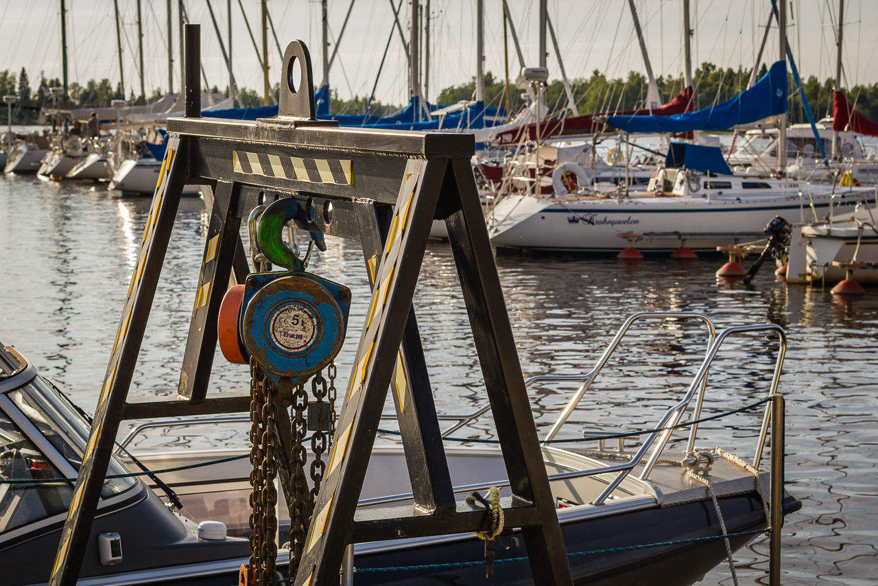 Boats in harbor