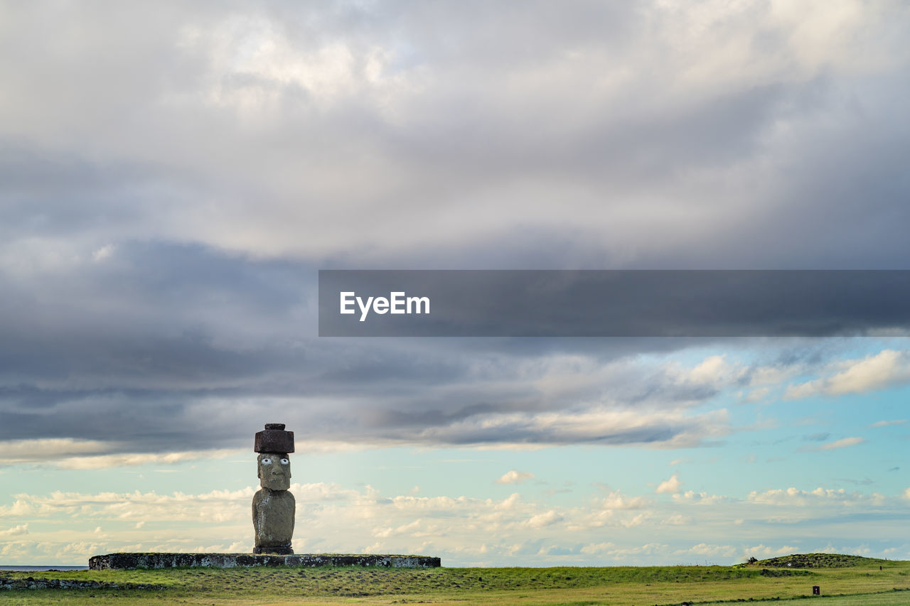 A photo depicting the famous moai of rapa nui aka easter island