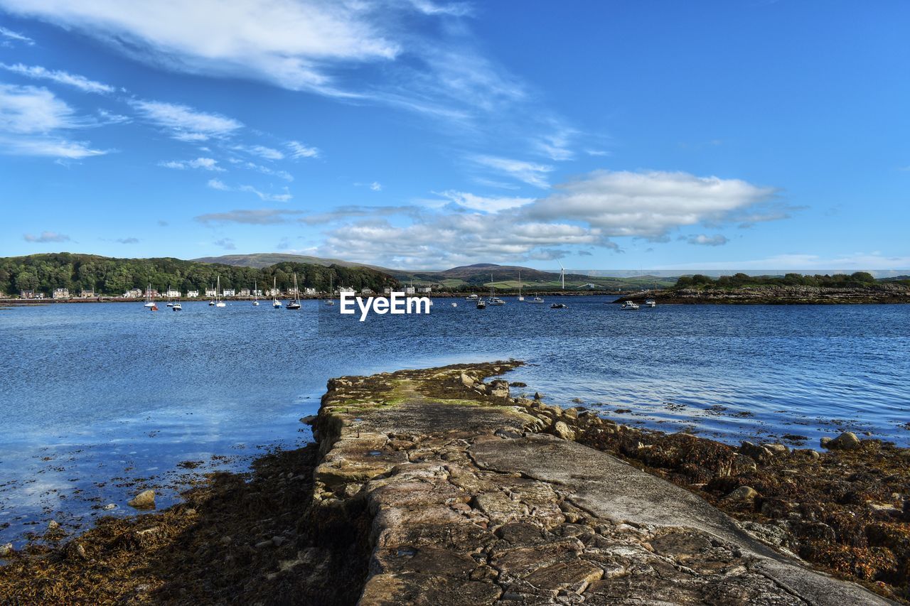 SCENIC VIEW OF BEACH AGAINST BLUE SKY