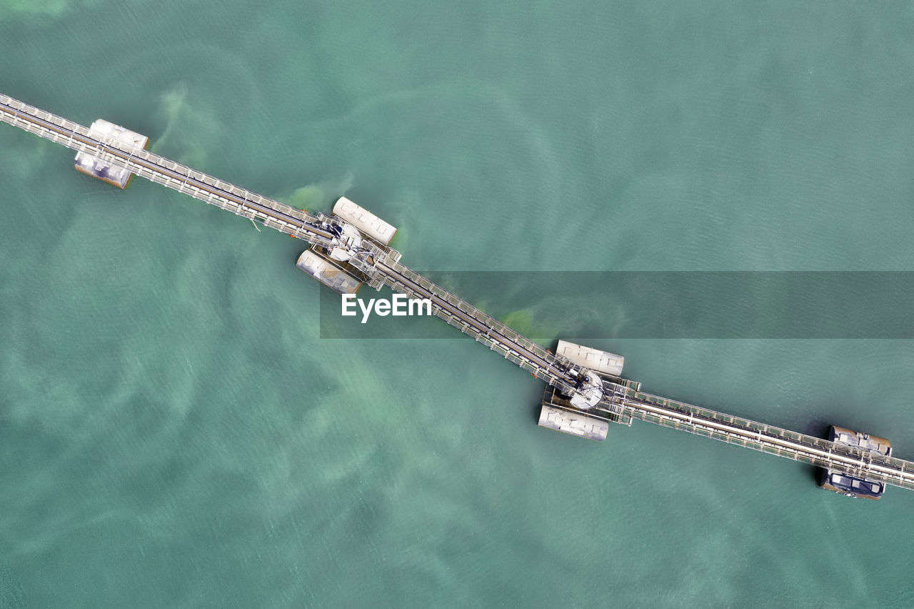 High angle view of bridge over sea