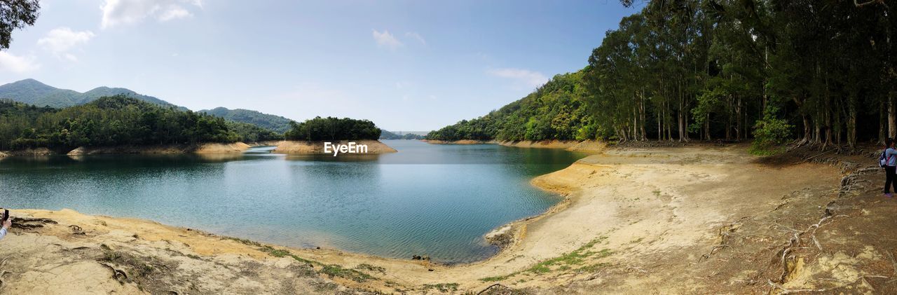 Panoramic view of lake against sky