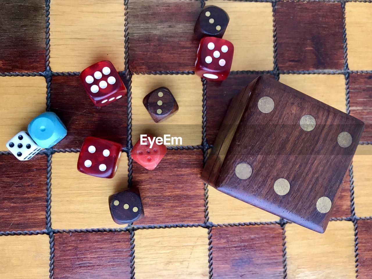 Dice on a chessboard.  great game.