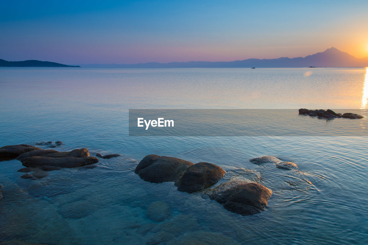 SCENIC VIEW OF SEA DURING SUNSET AGAINST SKY