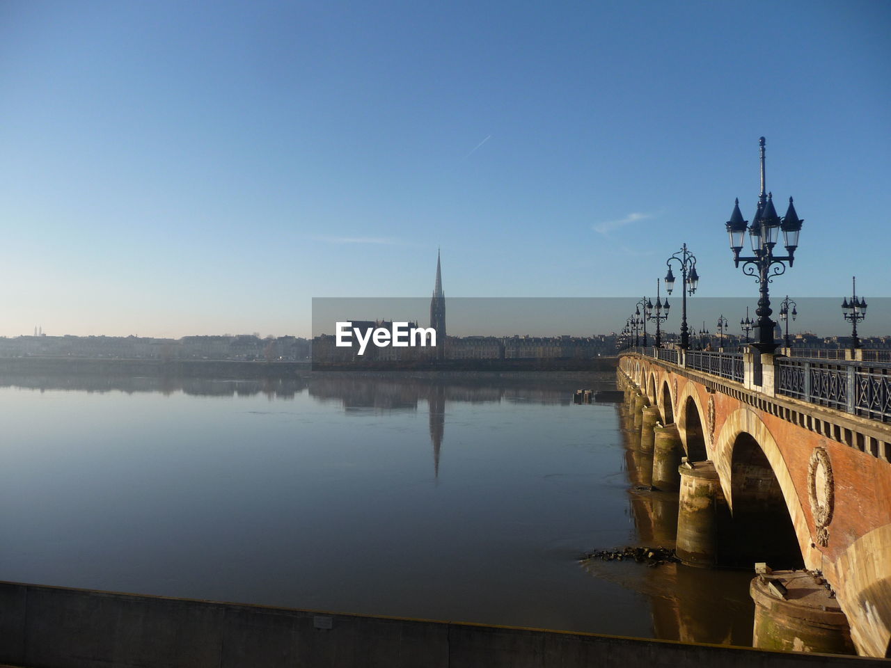 Bridge over river in city