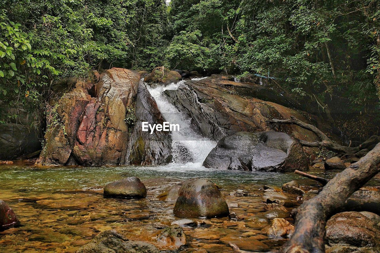 VIEW OF RIVER FLOWING THROUGH ROCKS