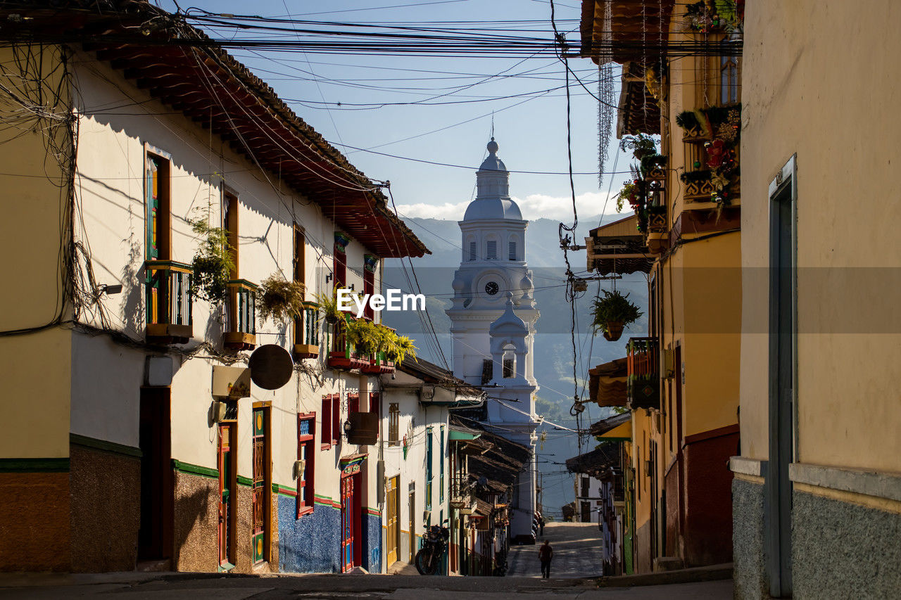 View of the beautiful heritage town of salamina located at the department of caldas in colombia