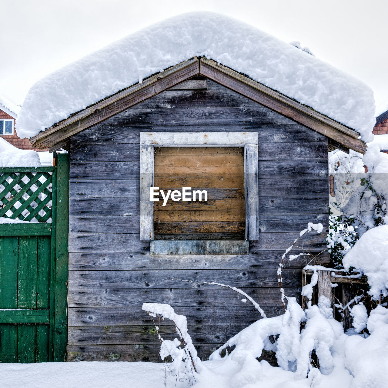 HOUSE AGAINST SKY DURING WINTER