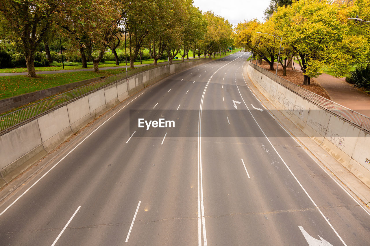 VIEW OF ROAD BY TREES