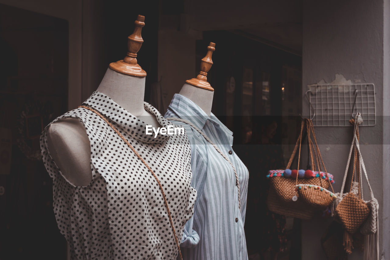 Mannequins in clothing store