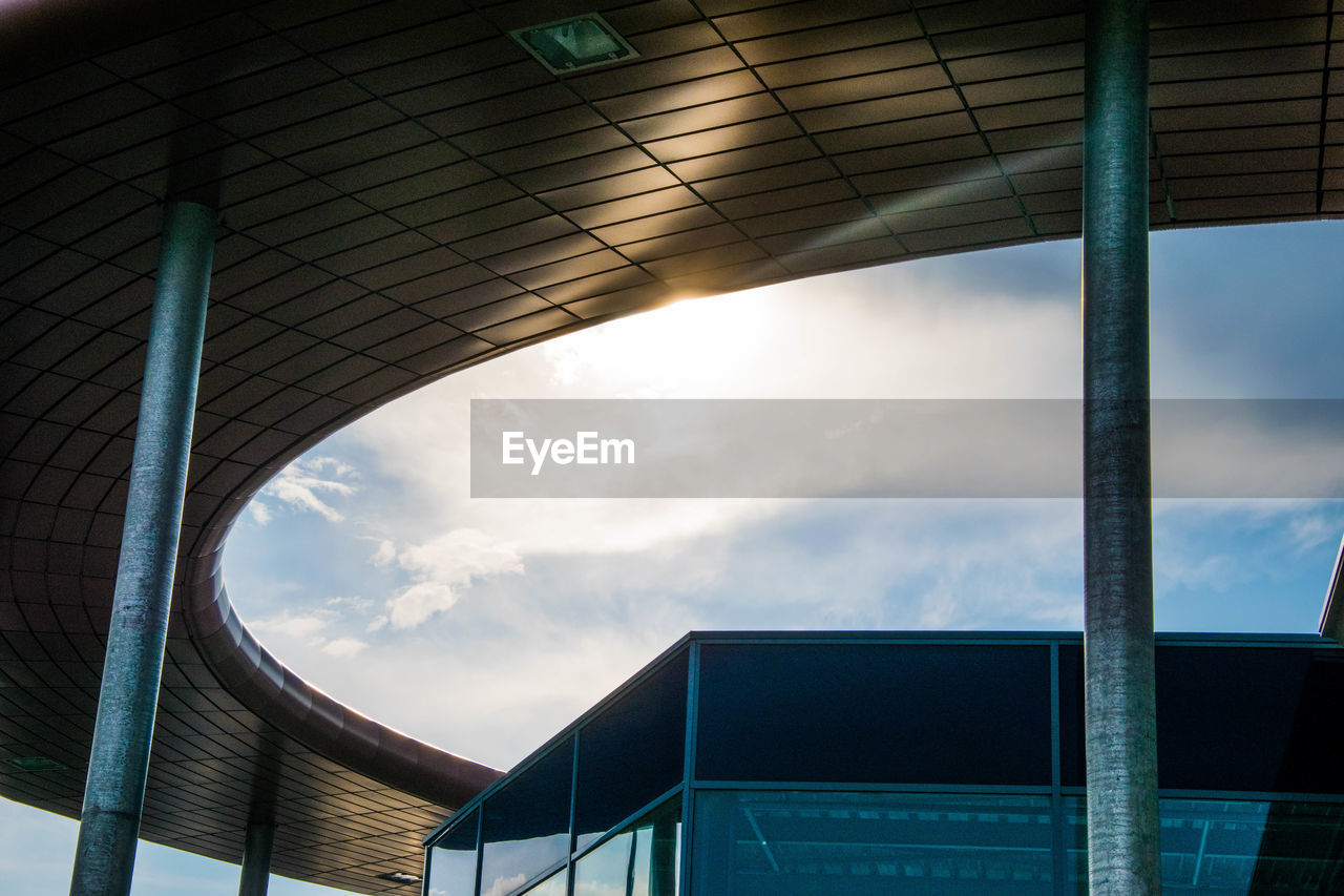 Low angle view of modern building against sky