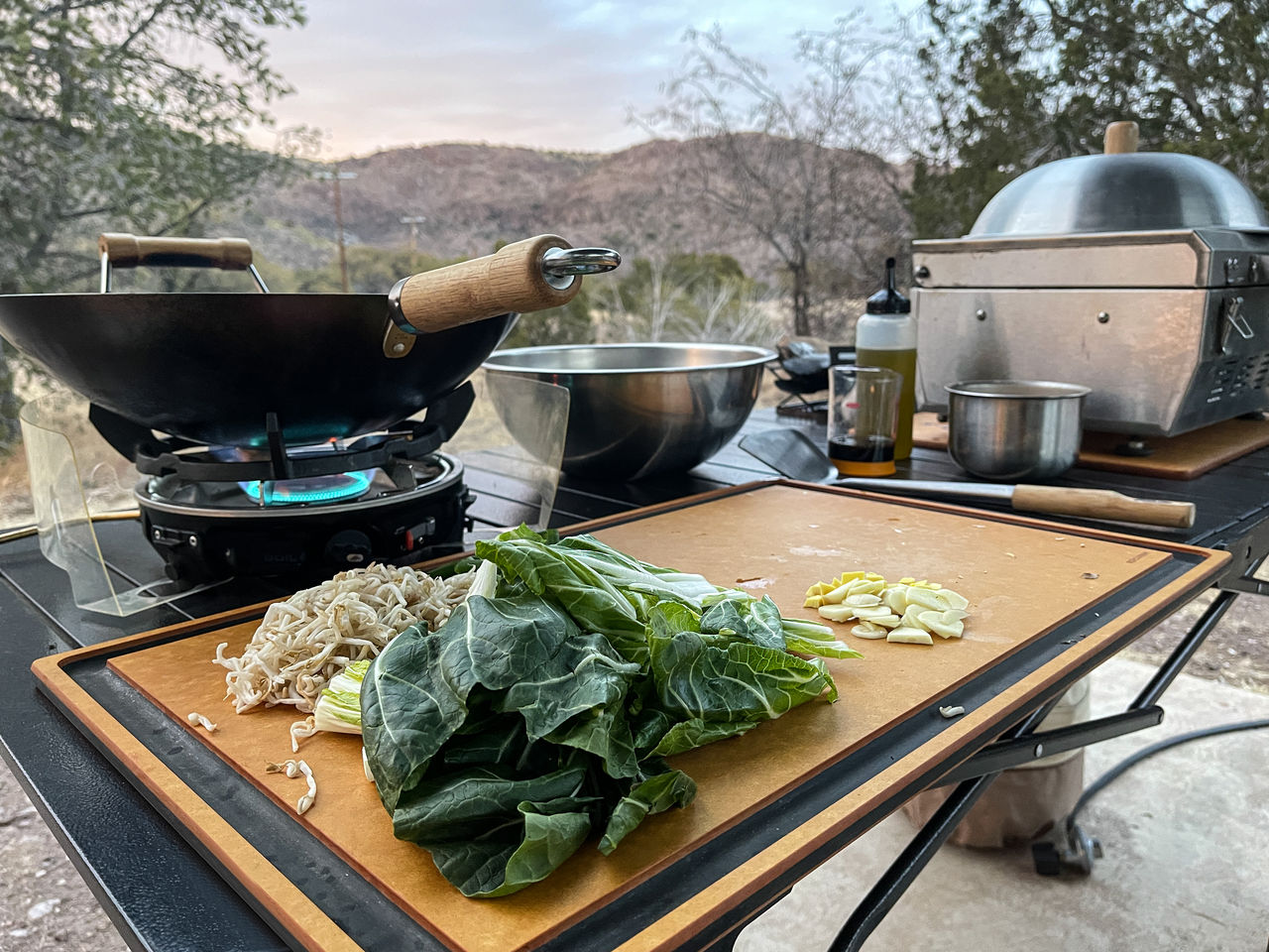 high angle view of food in kitchen