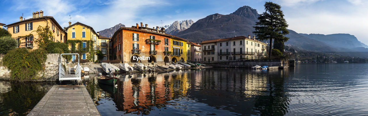 View of mandello del lario old harbour