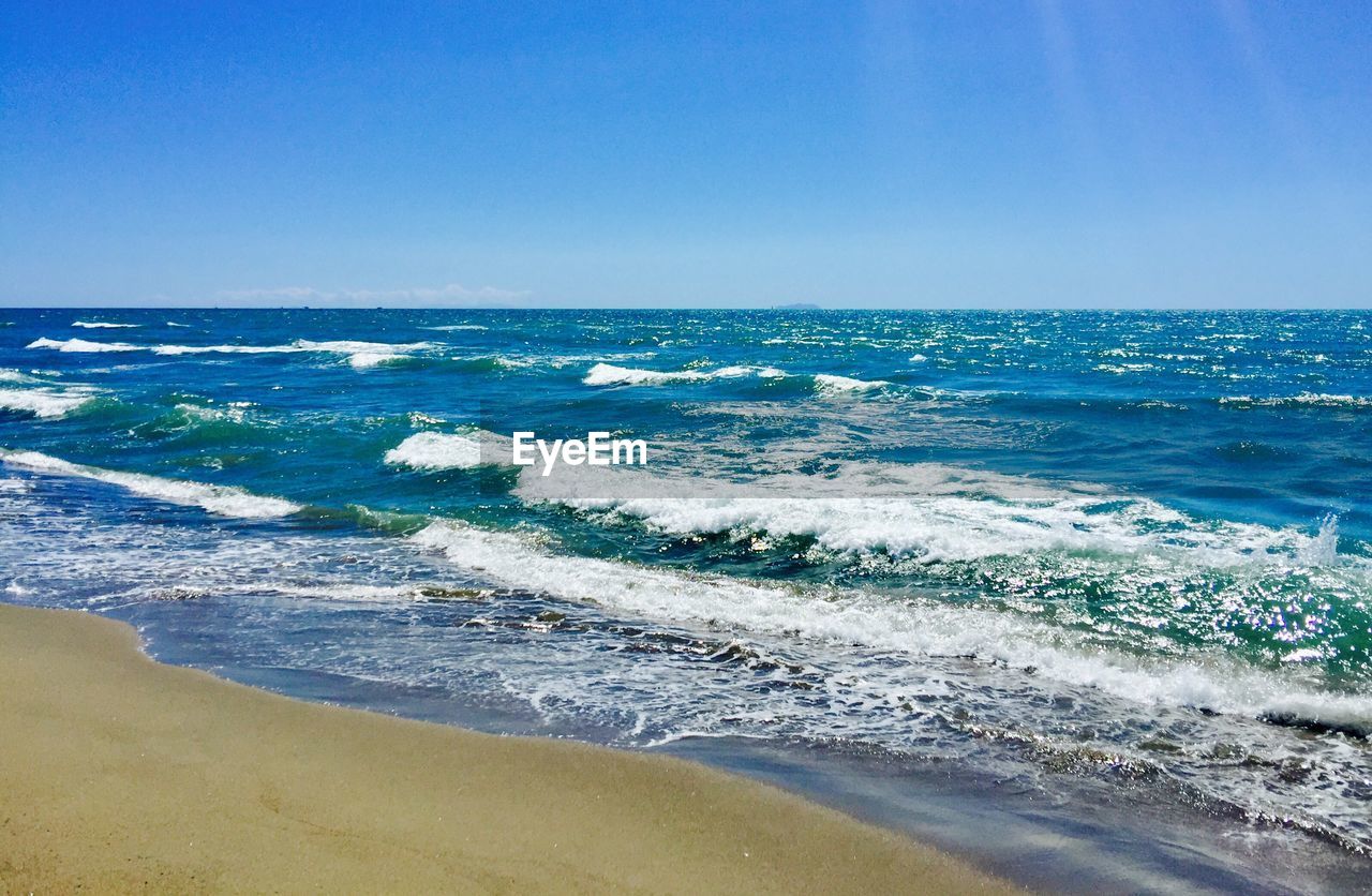 SCENIC VIEW OF BEACH AGAINST CLEAR SKY