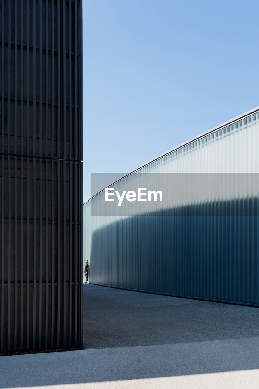 Modern building against clear sky