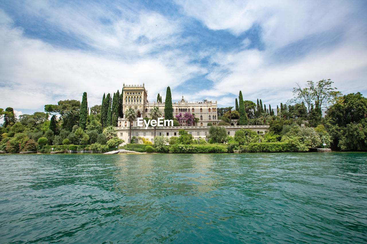 Villa borghese at isola del garda water castle at lake garda italy